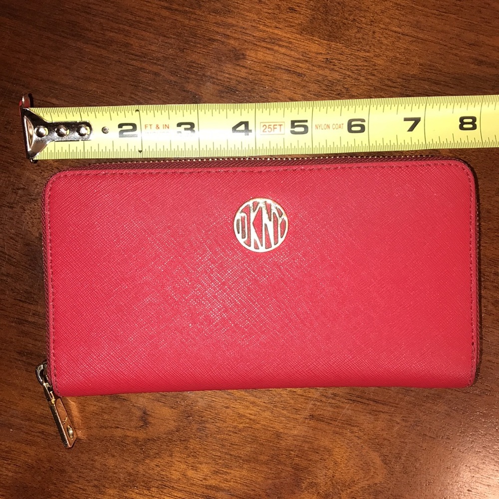 DKNY Large Saffiano Leather Tote and Wallet, Red - Picture 12 of 16
